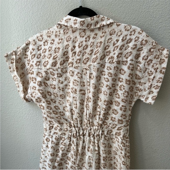 Joie Coady 100% Linen leopard print tan white button midi dress womens XS - Picture 5 of 7